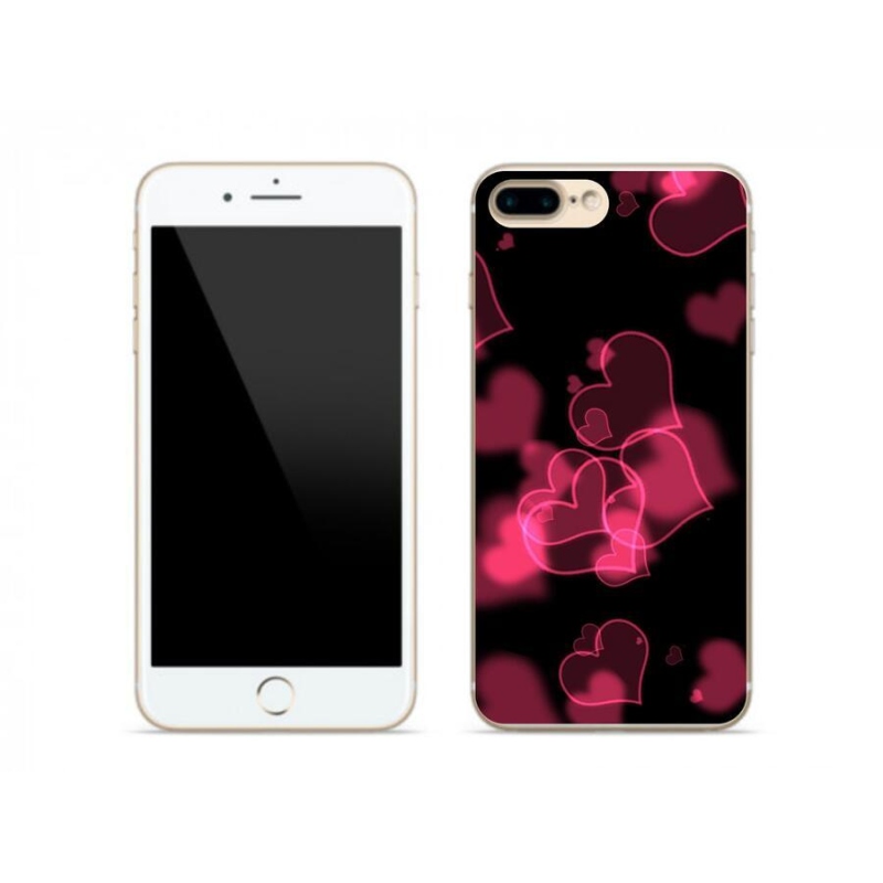 Zselés borítás mmCase iPhone 8 Plus készülékhez - piros szívek