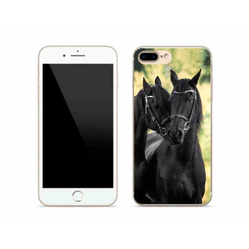Zselés borítás mmCase iPhone 8 Plus készülékhez - két fekete ló