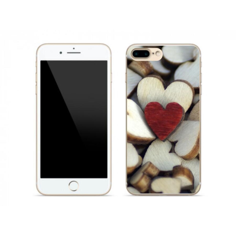 Zselés borítás mmCase iPhone 8 Plus készülékhez - gravírozott piros szív