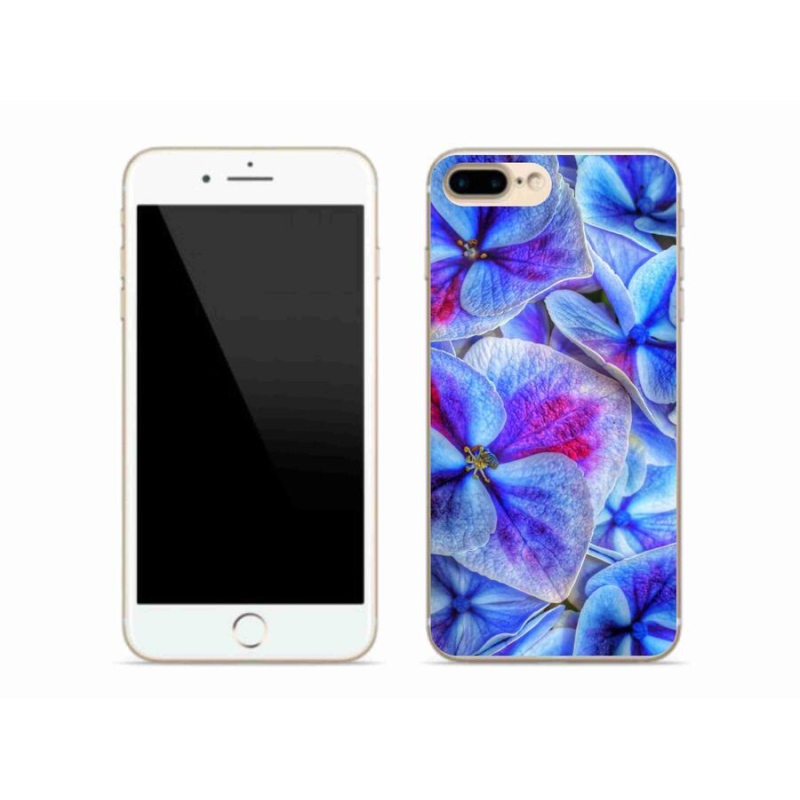 Zselés borítás mmCase iPhone 8 Plus készülékhez - kék virágok 1