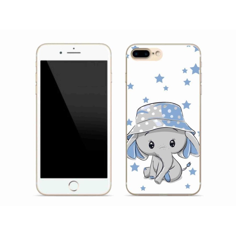 Zselés borítás mmCase iPhone 8 Plus készülékhez - kék elefánt