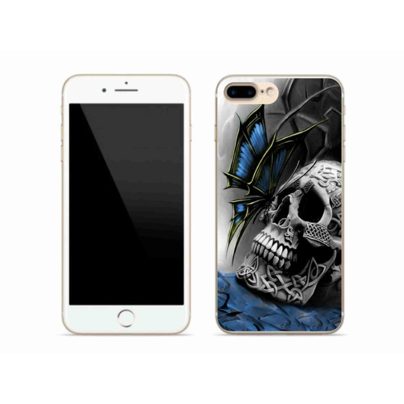 Zselés borítás mmCase iPhone 8 Plus készülékhez - pillangó és koponya