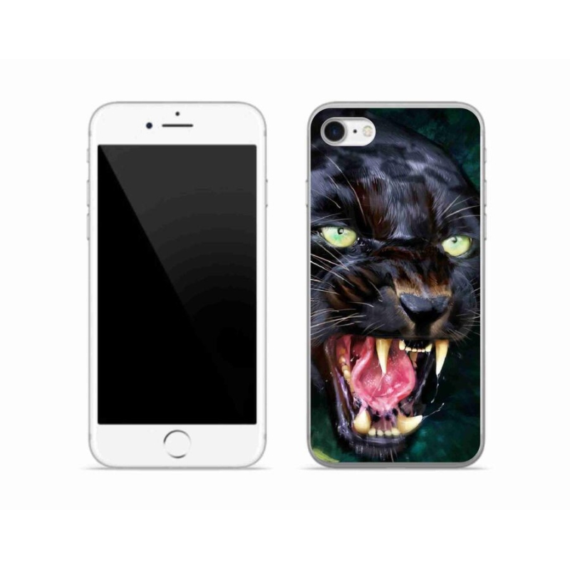 Zselés borítás mmCase iPhone 8 készülékhez - dühös fekete párduc