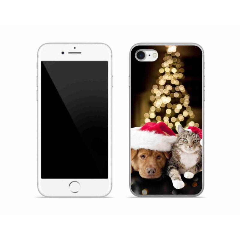 Gél borítás mmCase iPhone 8 készülékhez - Karácsonyi kutya és macska
