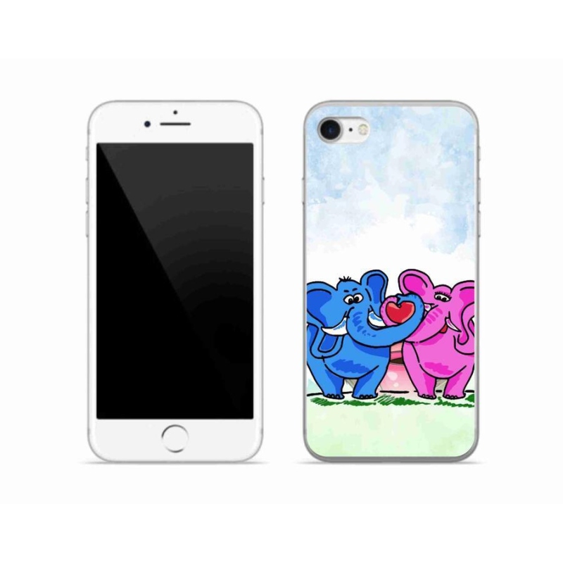 Gél borítás mmCase iPhone 8 készülékhez - szerelmes elefántok