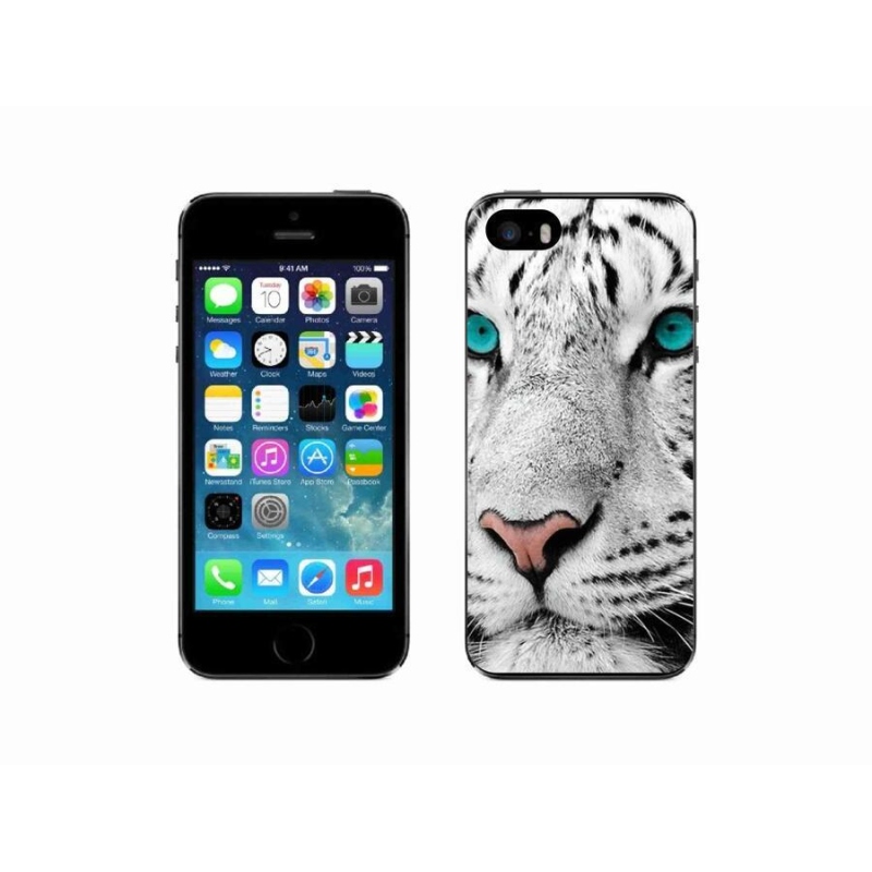 Zselés borítás mmCase iPhone SE (2016) készülékhez - fehér tigris
