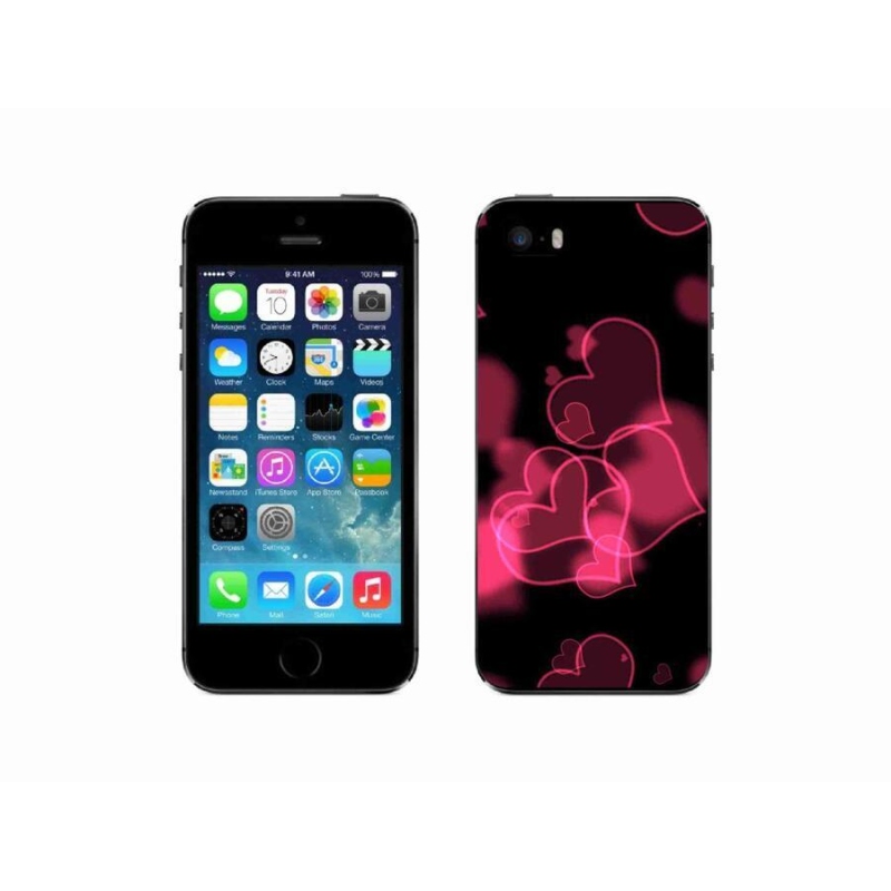 Zselés borítás mmCase iPhone SE (2016) - piros szívek