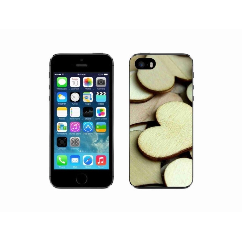 Zselés borítás mmCase iPhone SE (2016) készülékhez - fából készült szívek
