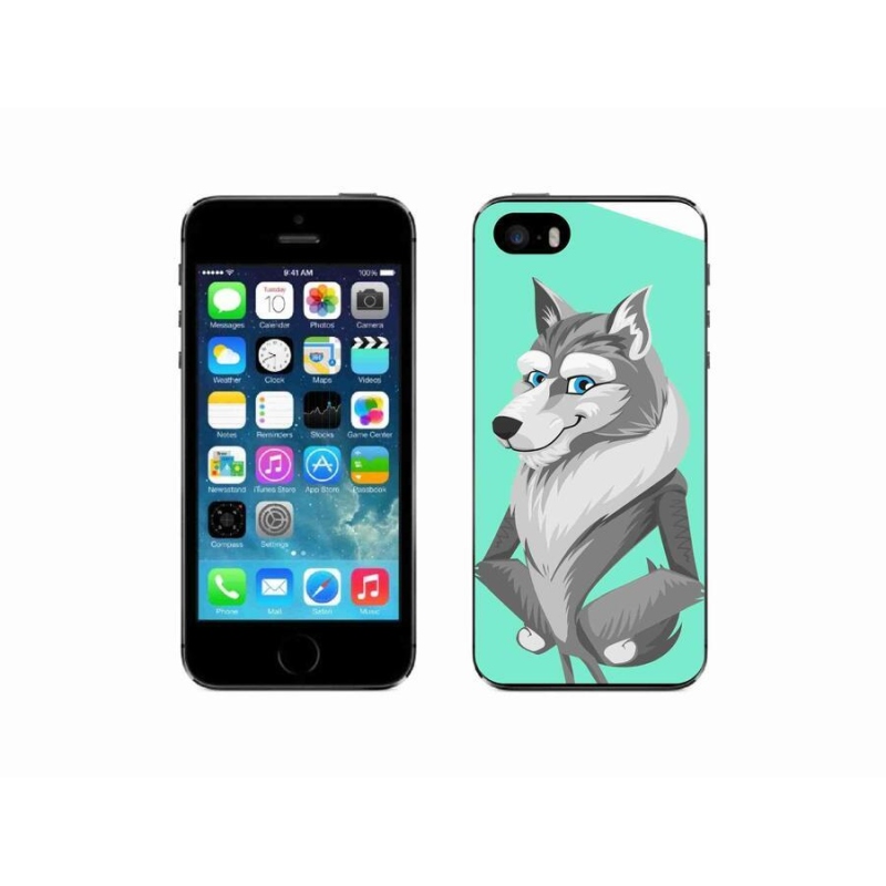 Gél borító mmCase iPhone SE (2016) - rajzfilm farkashoz