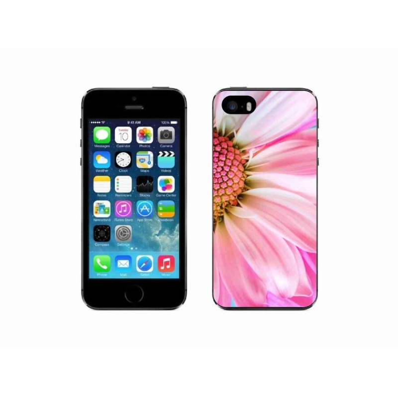 Gél védőhuzat mmCase iPhone SE (2016) - rózsaszín virág