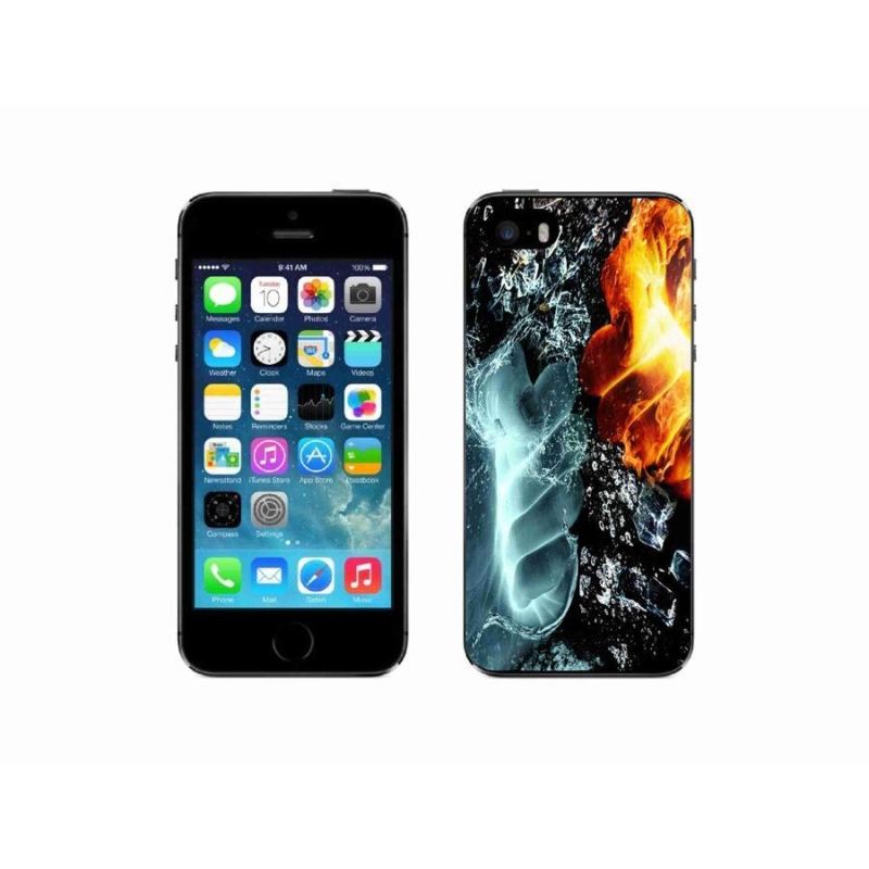 Zselés borítás mmCase iPhone SE (2016) - víz és tűz