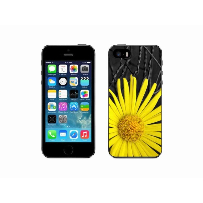 Gél védőhuzat mmCase iPhone SE (2016) - sárga virág