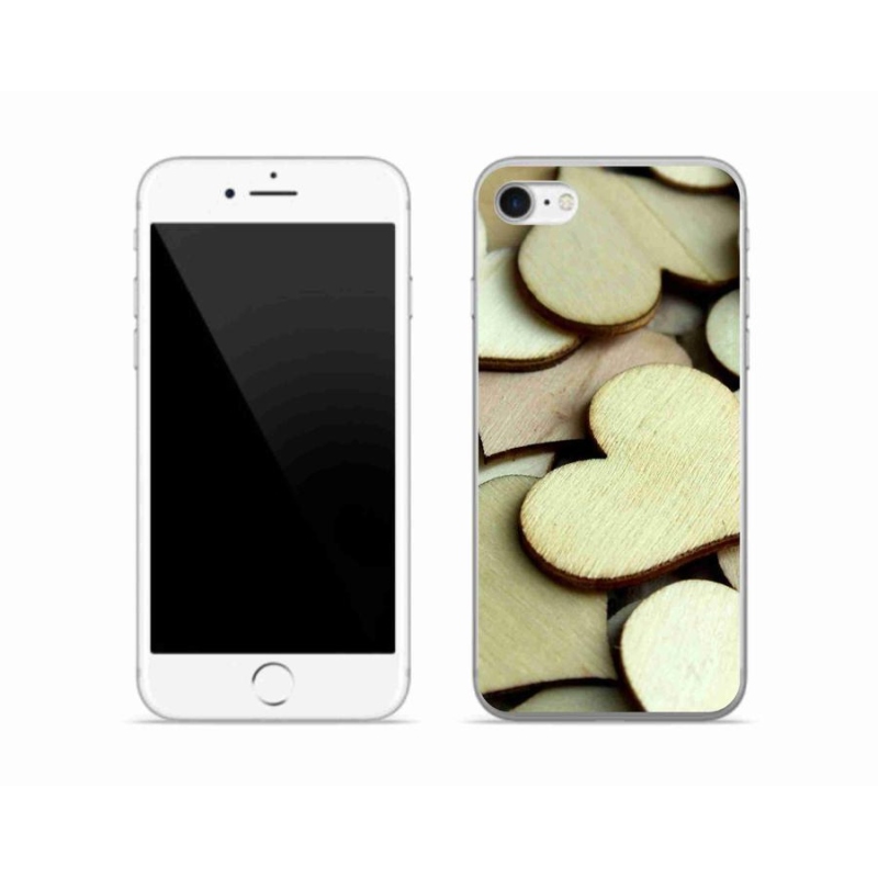 Zselés borítás mmCase iPhone SE (2020) - fából készült szívek