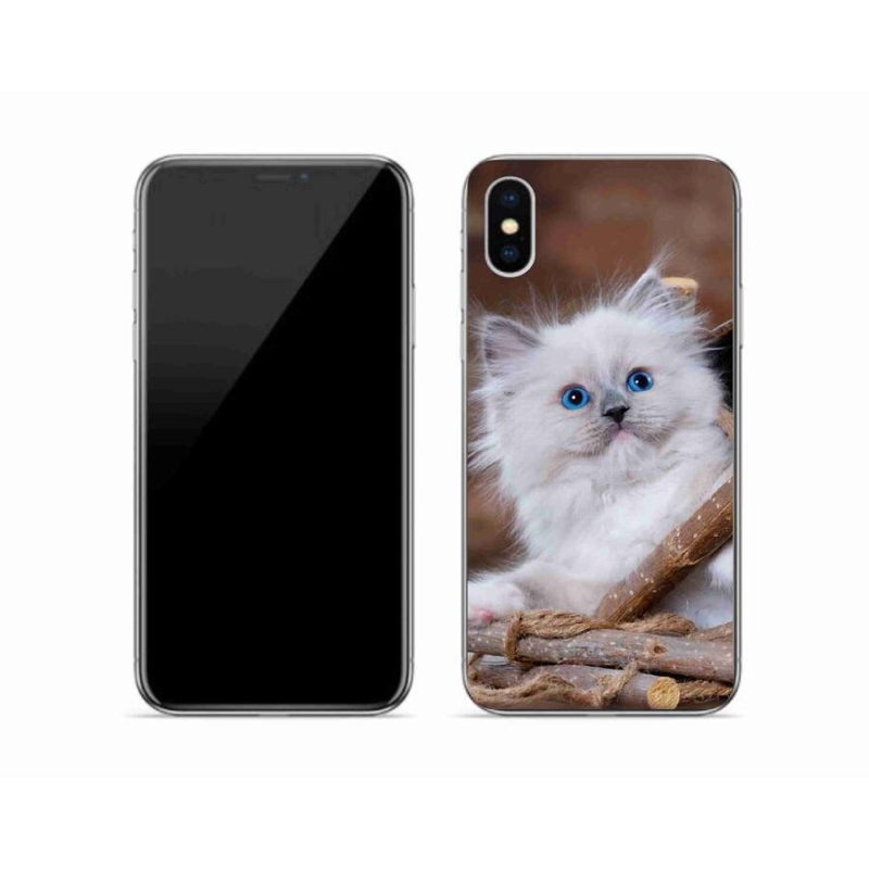 Gél borítás mmCase iPhone X készülékhez - fehér cica