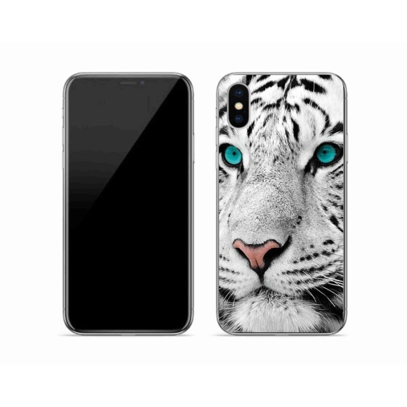 Gél borítás mmCase iPhone X készülékhez - fehér tigris
