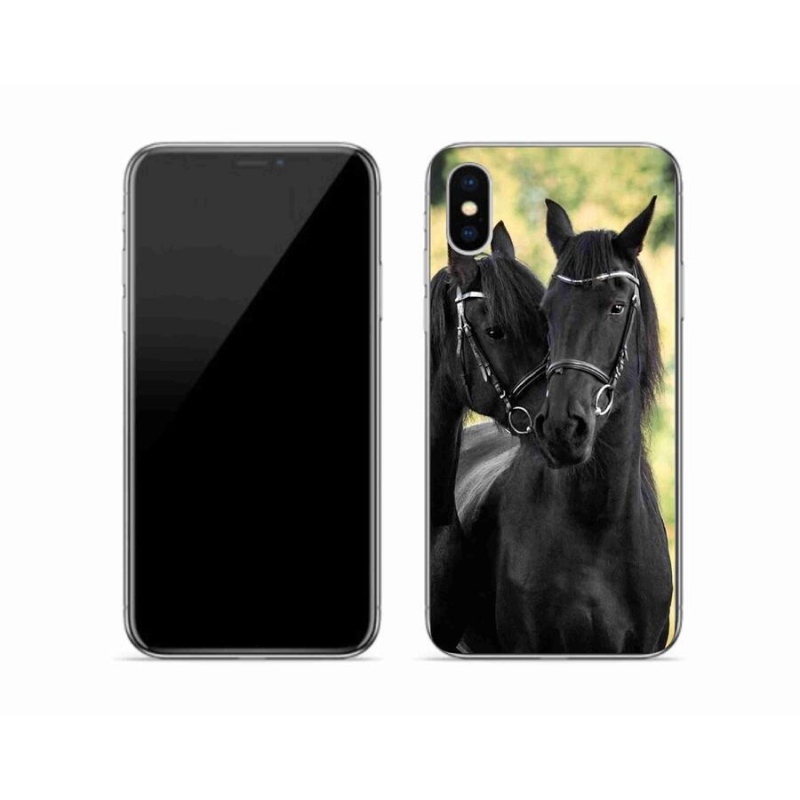 Zselés borítás mmCase iPhone X készülékhez - két fekete ló