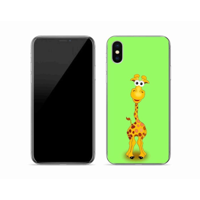 Gél borítás mmCase iPhone X készülékhez - rajzfilm zsiráf