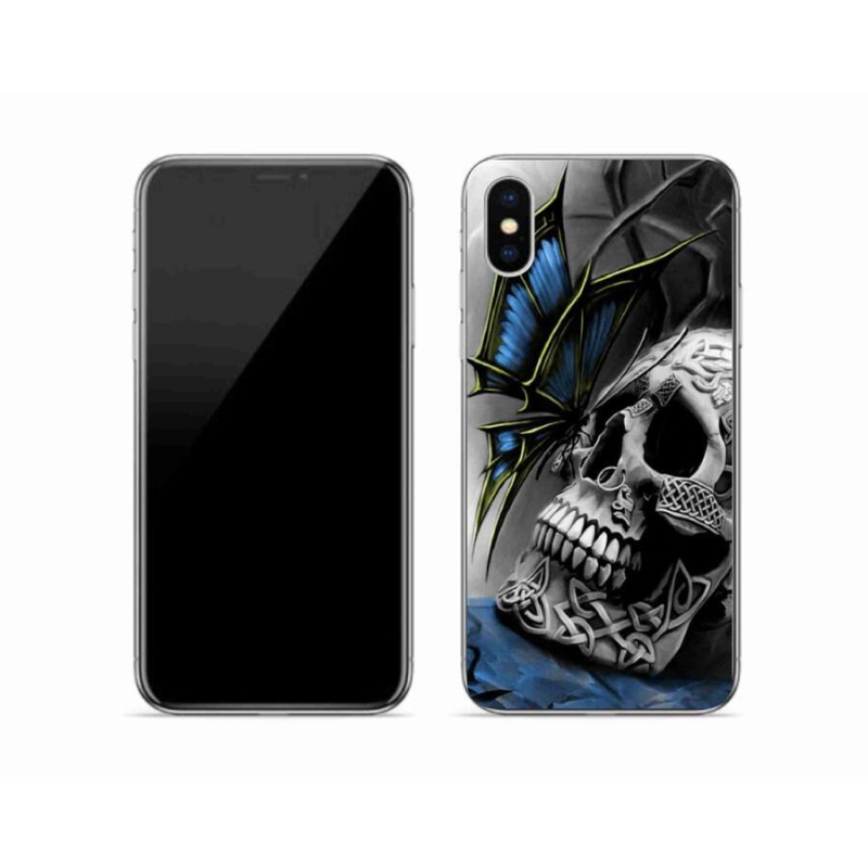 Gél borítás mmCase iPhone X készülékhez - pillangó és koponya