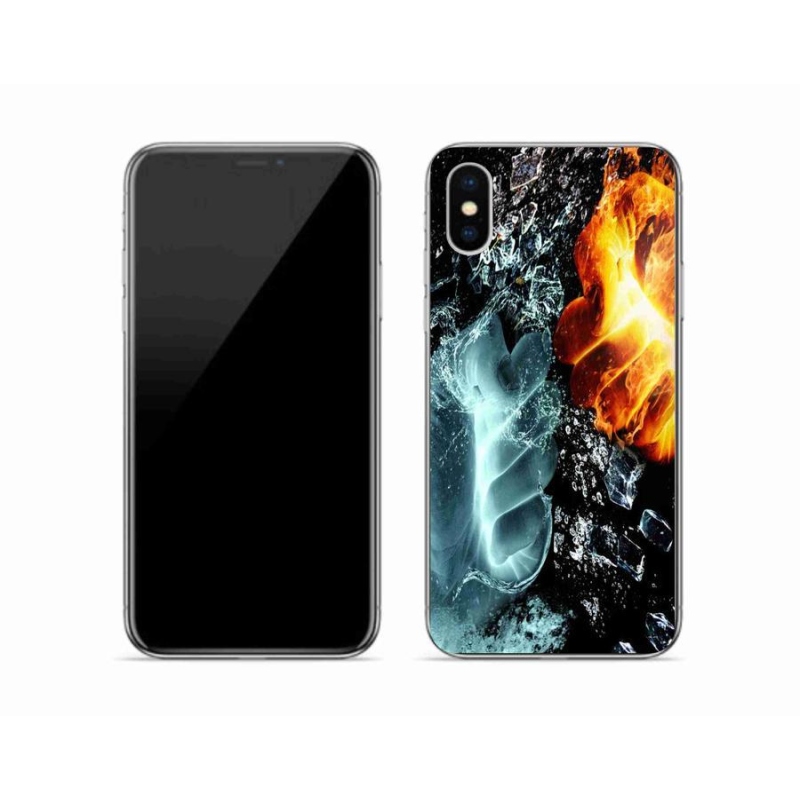 Zselés borítás mmCase iPhone X készülékhez - víz és tűz