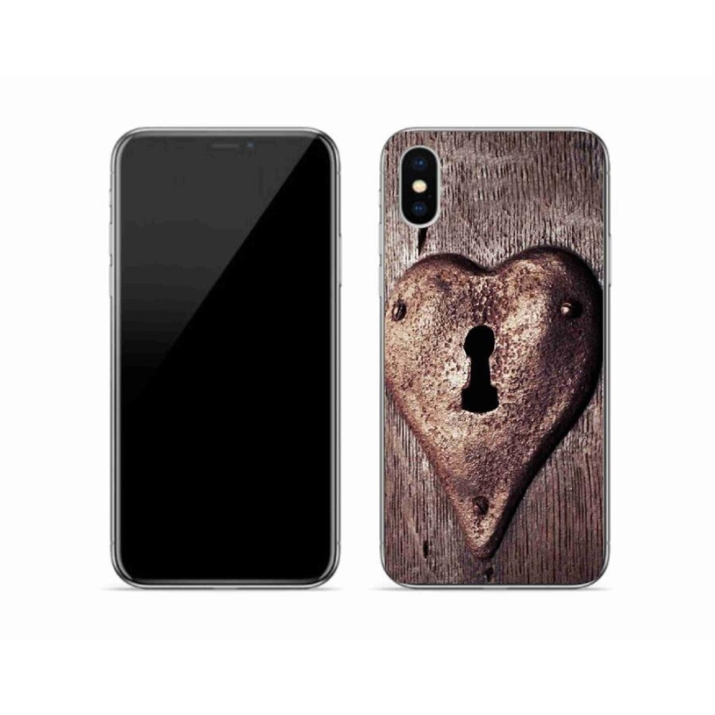 Gél borítás mmCase iPhone X készülékhez - szív alakú zár