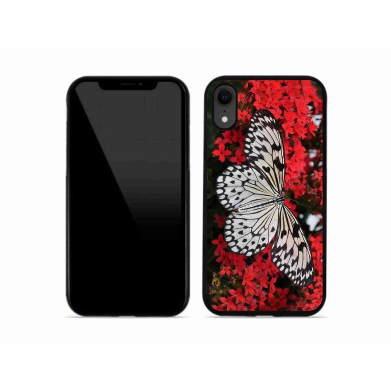 Zselés borítás mmCase iPhone XR készülékhez - fekete és fehér pillangó 1
