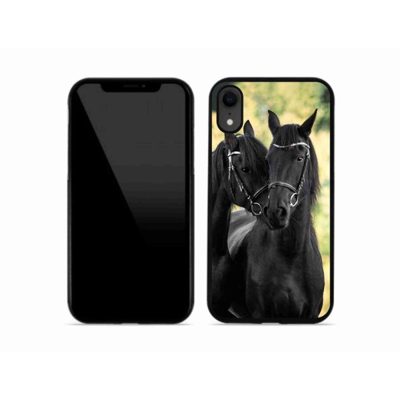 Zselés borítás mmCase iPhone XR készülékhez - két fekete ló