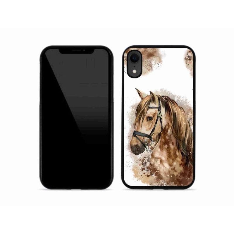 Zselés borítás mmCase iPhone XR készülékhez - barna rajzfilm ló