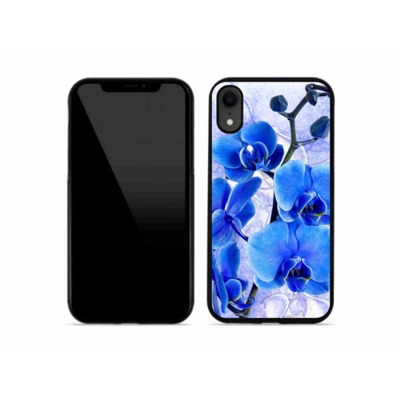Zselés borítás mmCase iPhone XR készülékhez - kék virágok