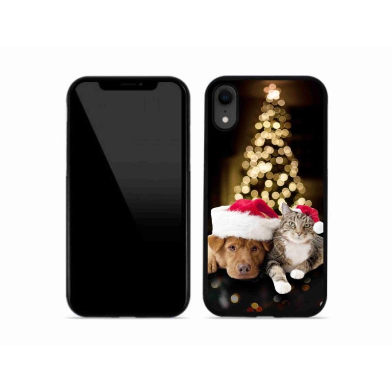 Gél borítás mmCase iPhone XR készülékhez - Karácsonyi kutya és macska