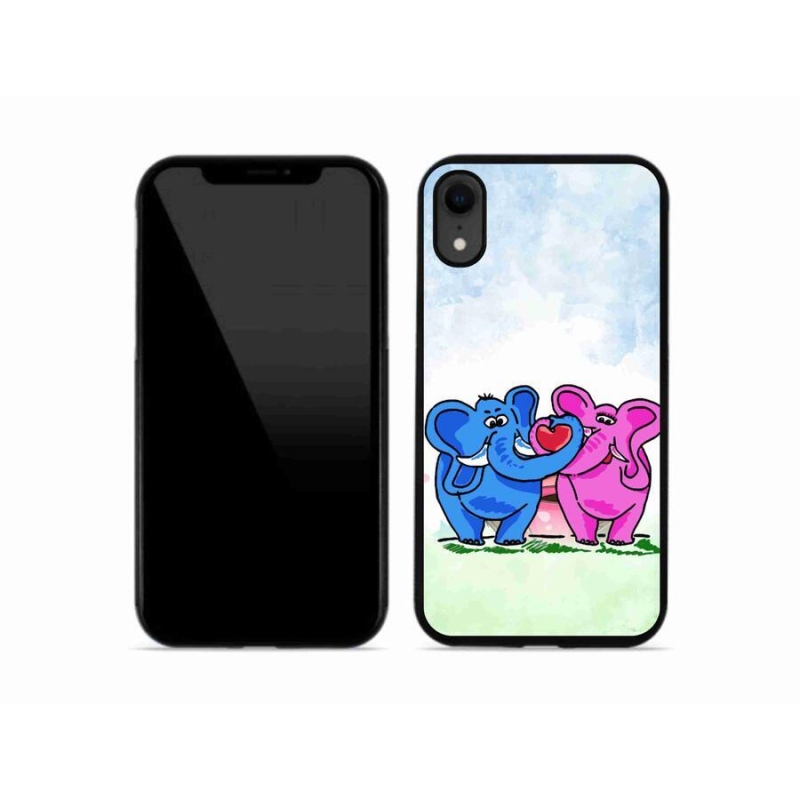 Gél borítás mmCase iPhone XR készülékhez - szerelmes elefántok