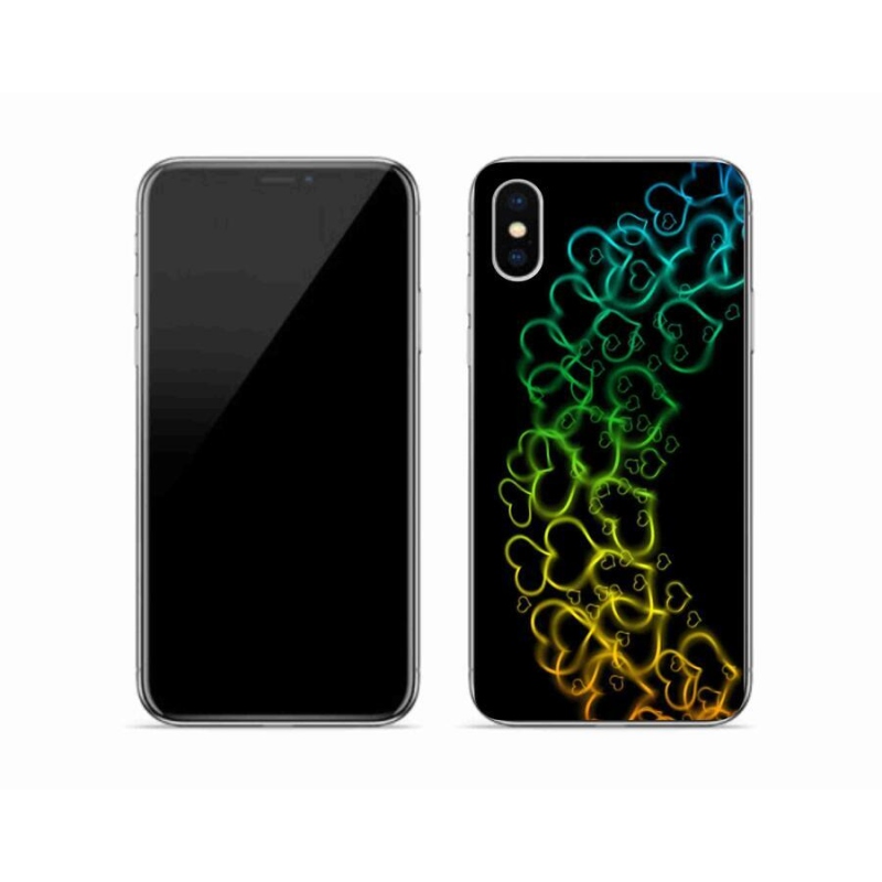 Zselés borítás mmCase iPhone XS készülékhez - színes szívek