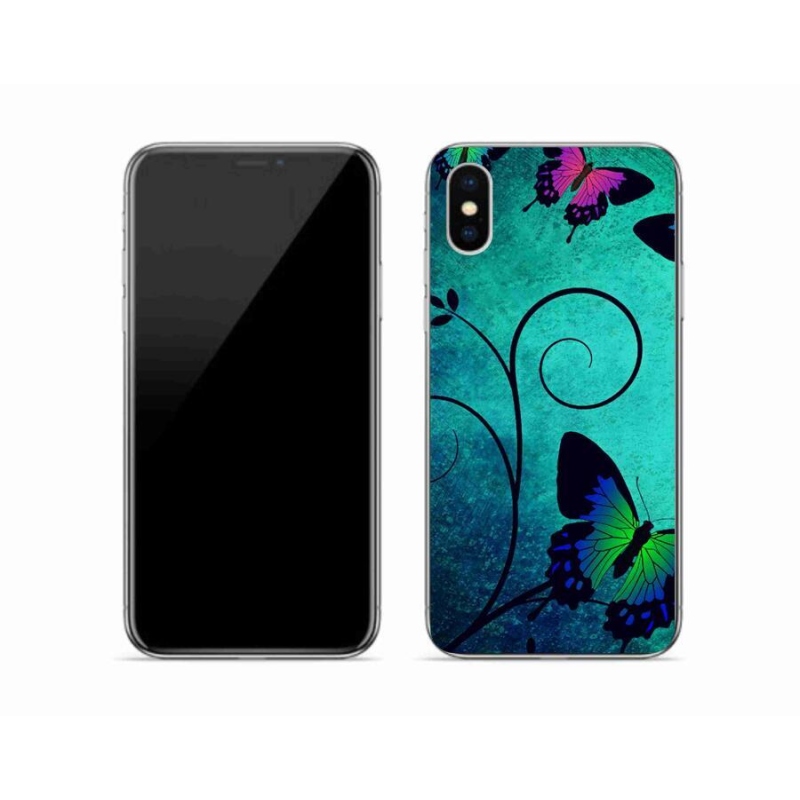 Zselés borítás mmCase iPhone XS készülékhez - színes pillangók