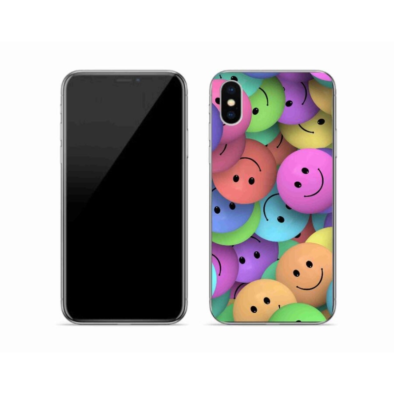 Zselés borítás mmCase iPhone XS készülékhez - színes smiley-k