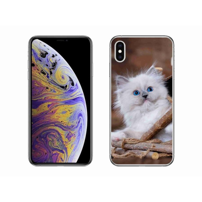 Gél borítás mmCase iPhone XS Max készülékhez - fehér cica