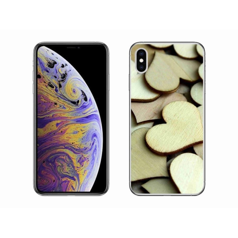 Zselés borítás mmCase iPhone XS Max készülékhez - fából készült szívek