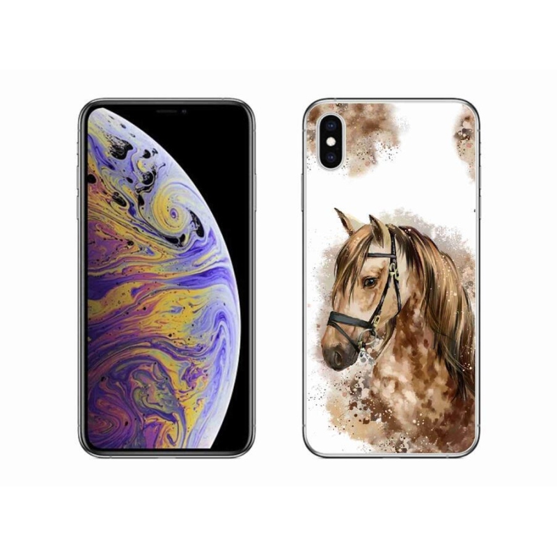 Zselés borítás mmCase iPhone XS Max készülékhez - barna rajzfilm ló