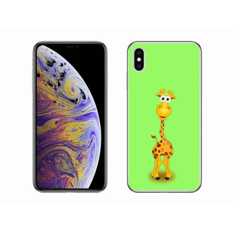 Gél borítás mmCase iPhone XS Max készülékhez - rajzfilm zsiráf