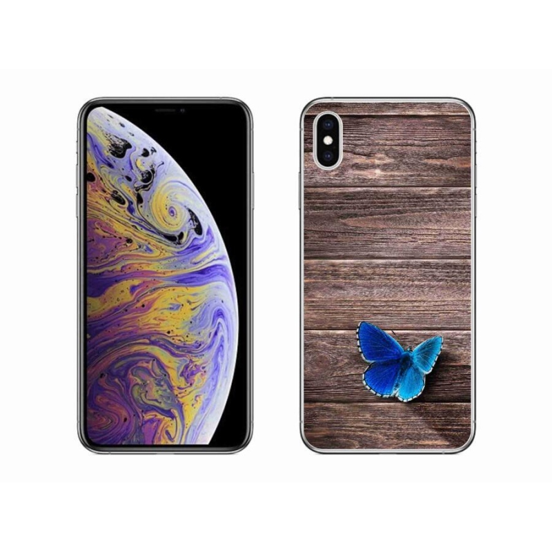 Zselés borítás mmCase iPhone XS Max készülékhez - kék pillangó 1