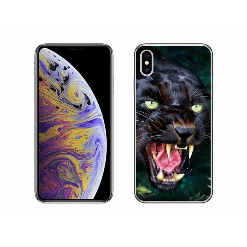 Zselés borítás mmCase iPhone XS Max készülékhez - dühös fekete párduc