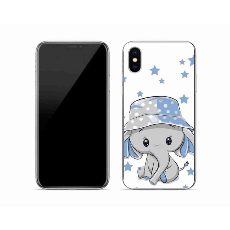 Gél borítás mmCase iPhone XS készülékhez - kék elefánt