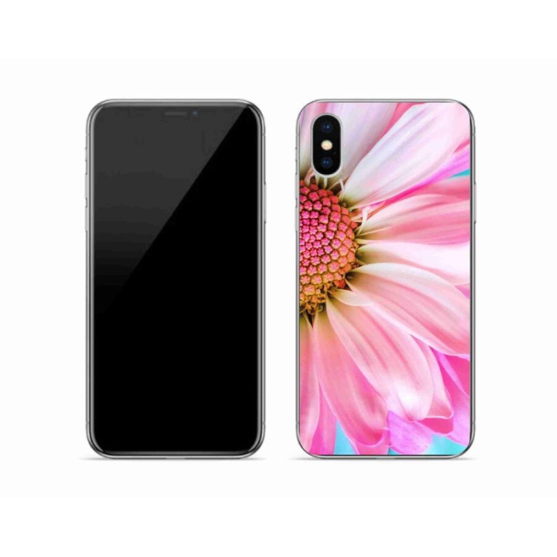 Gél borítás mmCase iPhone XS készülékhez - rózsaszín virág