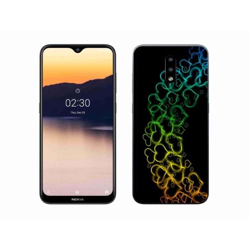 Zselés borító mmCase mobiltelefonhoz Nokia 2.3 - színes szívek
