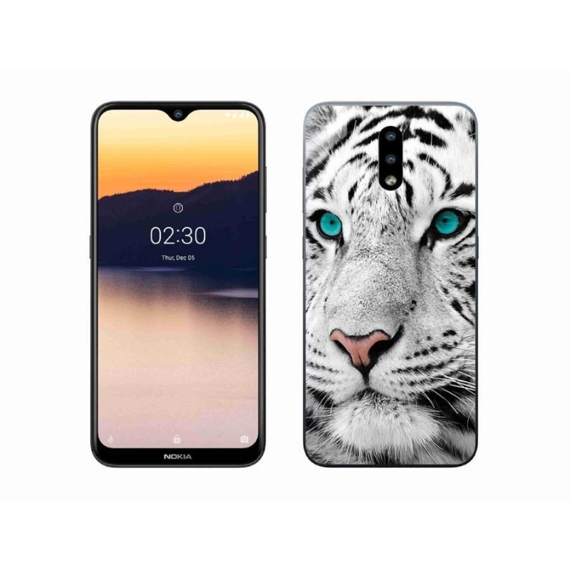 Zselés tok mmCase Nokia 2.3 készülékhez - fehér tigris