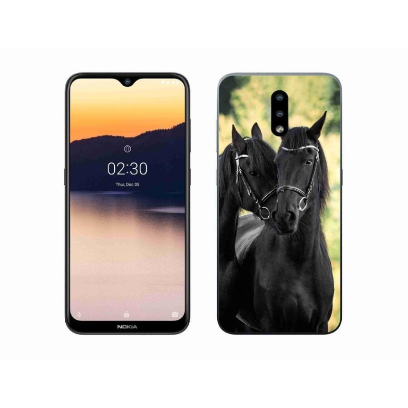Zselés borítás mmCase a Nokia 2.3 készülékhez - két fekete ló