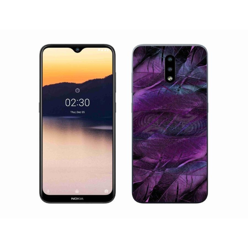 Zselés borítás mmCase Nokia 2.3 készülékhez - lila tollak