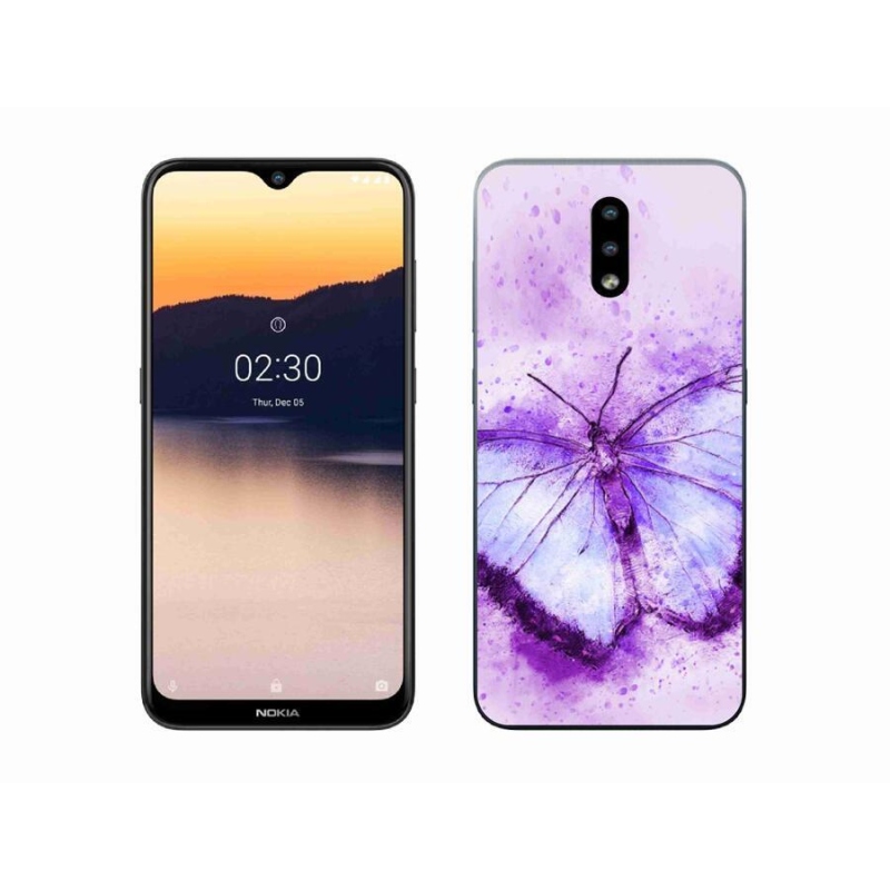 Zselés borító mmCase mobiltelefonhoz Nokia 2.3 - lila pillangó