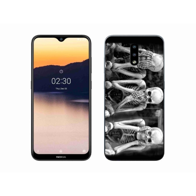 Zselés borító mmCase mobil Nokia 2.3 - csontvázakhoz