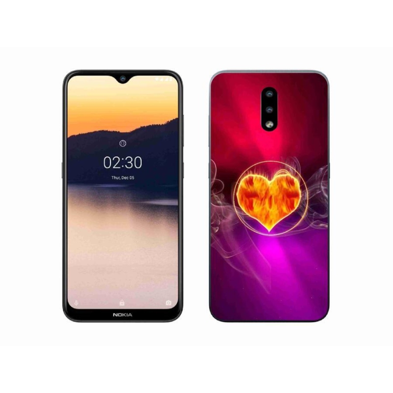 Zselés borító mmCase mobiltelefonhoz Nokia 2.3 - tüzes szív