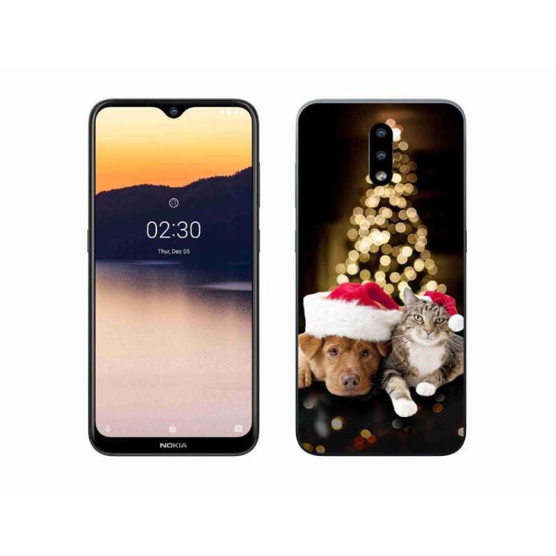 Zselés borító mmCase mobil Nokia 2.3 - Karácsonyi kutya és macska
