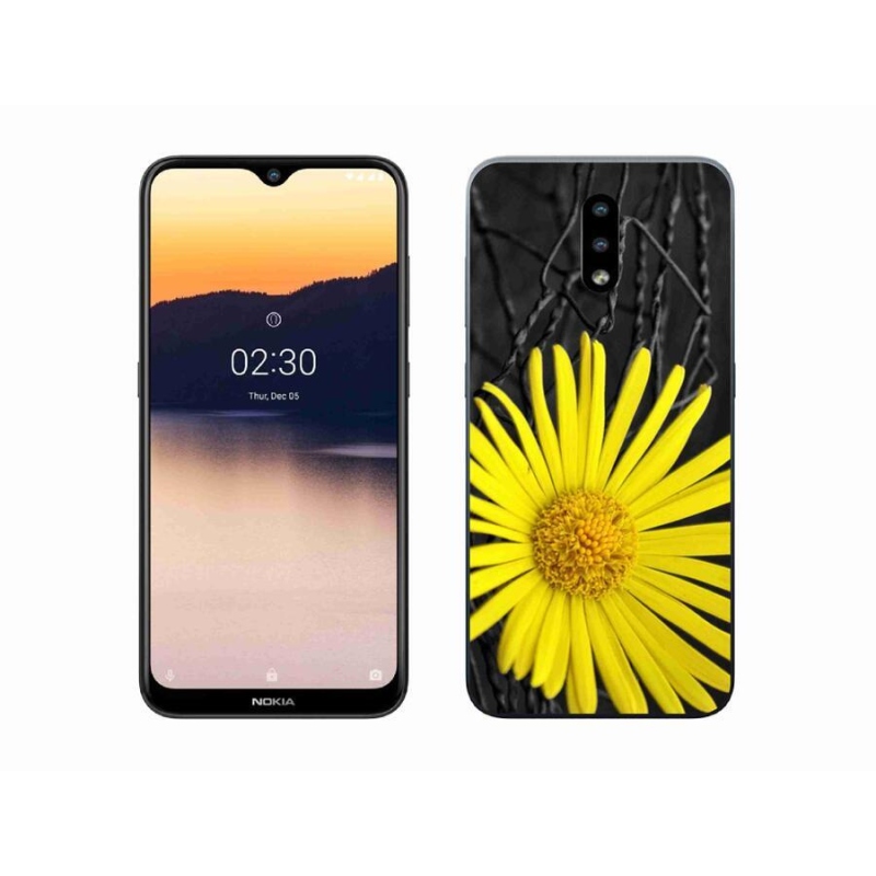 Zselés borítás mmCase Nokia 2.3 készülékhez - sárga virág
